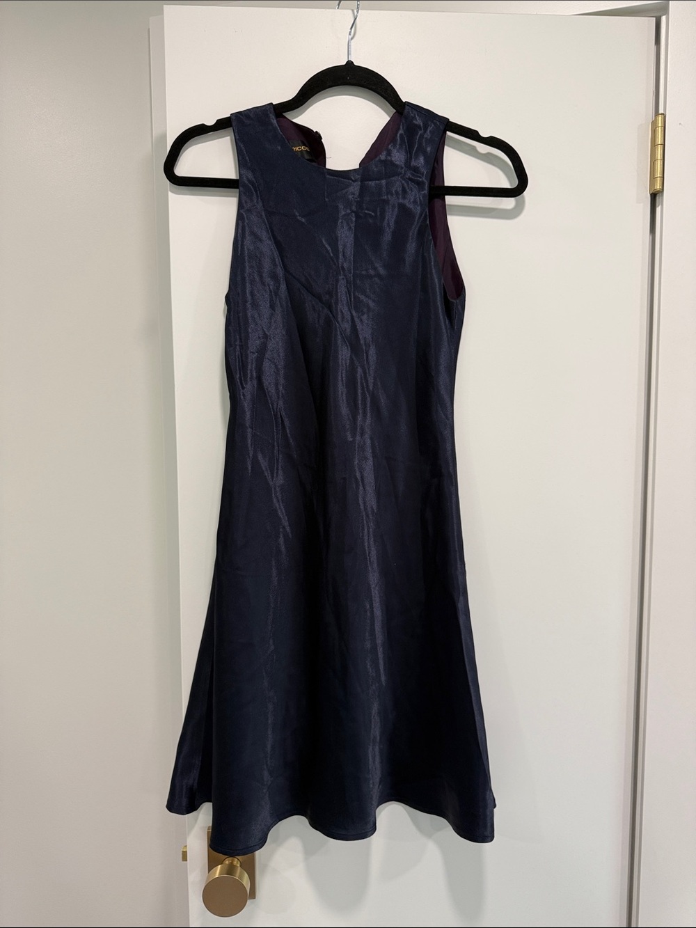 Donna Ricco satin mini dress fits XS Classic Navy A-Line Women’s Dress